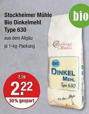 V Markt Stockheimer mühle bio dinkelmehl type 630 Angebot