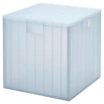 IKEA Pansartax box mit deckel transparent graublau 33x33x33 cm Angebot