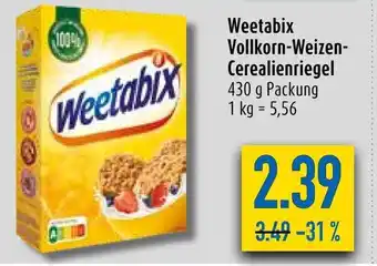 diska Weetabix Vollkorn-Weizen=Cerealienriegel 430g Angebot