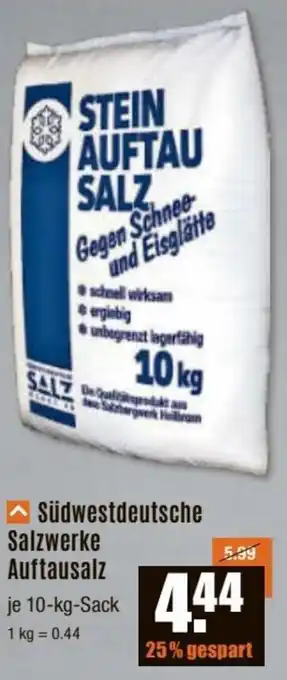 V Baumarkt Südwestdeutsche Salzwerke Auftausalz 10 kg Sack Angebot