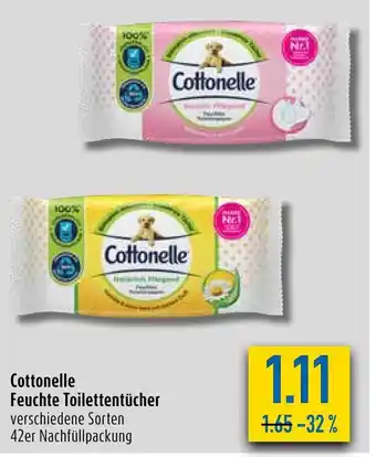 diska Cottonelle Feuchte Toilettentucher 42st Angebot