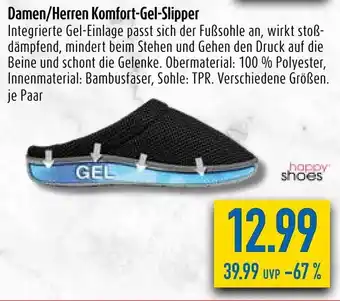 diska Happy Shoes Damen/Herren Komfort-Gel-Slipper Angebot