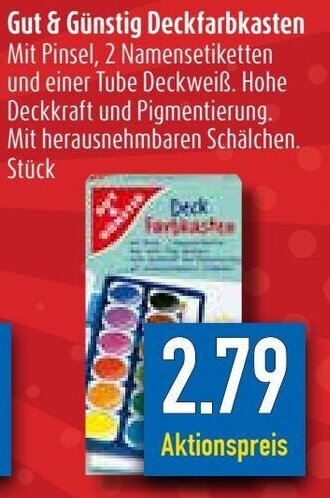 diska Gut & Gunstig Deckfarbkasten Angebot