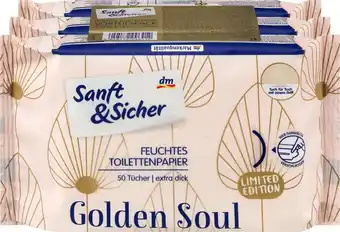 dm drogerie Sanft&sicher feuchtes toilettenpapier golden soul 3x50st Angebot