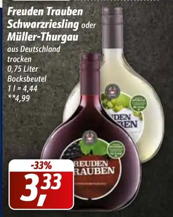 Simmel Freuden Trauben Schwarzriesling o. Muller-Thurgay 750ml Angebot