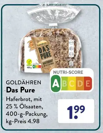 Aldi Süd Goldähren Das Pure 400 g Packung Angebot