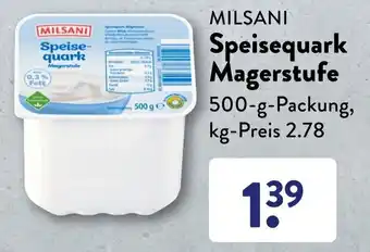 Aldi Süd Milsani Speisequark Magerstufe 500 g Packung Angebot