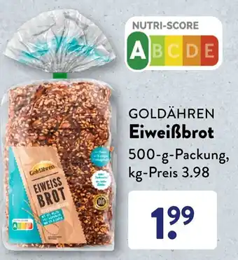 Aldi Süd Goldähren Eiweißbrot 500 g Packung Angebot