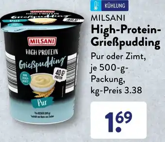 Aldi Süd Milsani High Protein Grießpudding 500 g Packung Angebot