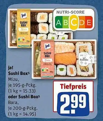 REWE Ja! sushi box oder sushi box Angebot
