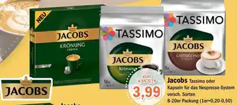 Aktiv Irma Jacobs Tassimo oder Kapseln 8-20er Packung Angebot