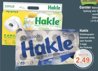 Aktiv Irma Hakle Toilettenpapier klassisch weiss oder kamille 3-lagig 8er Packung Angebot