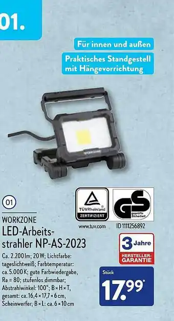 Aldi Nord Workzone led-arbeitsstrahler np-as-2023 Angebot