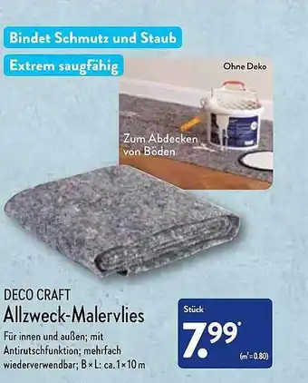 Aldi Nord Deco craft allzweck-malervlies Angebot