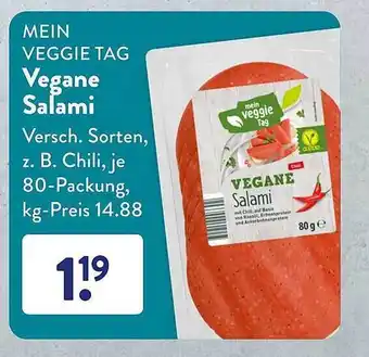 Aldi Süd Mein veggie tag vegane salami Angebot