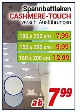 CENTERSHOP Spannbettlaken cashmere-touch Angebot