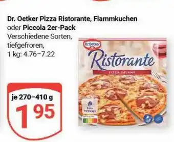 Globus Dr. oetker pizza ristorante, flammkuchen oder piccola 2er pack Angebot