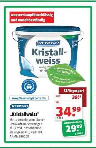 Hagebau Renovo „kristallweiss” Angebot