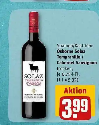 REWE Osborne solaz tempranillo oder cabernet sauvignon Angebot