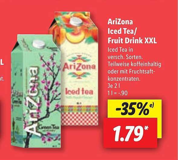 Arizona iced tea fruit drink xxl Angebot bei Lidl