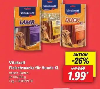 Lidl Vitakraft fleischsnacks für hunde xl Angebot