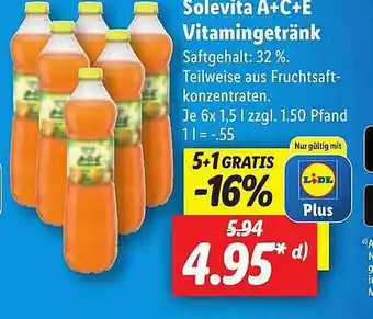 Lidl Solevita a+c+e vitamingetränk Angebot