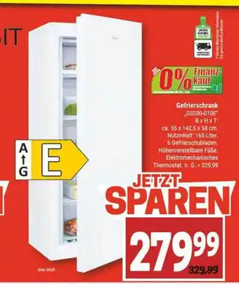 Marktkauf Exquisit gefrierschrank „gs230-010e“ Angebot