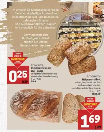 Marktkauf Gut & günstig weltmeisterbrötchen, -stange oder weizenmischbrot Angebot