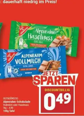 Marktkauf Gut & günstig alpenrahm-schokolade Angebot