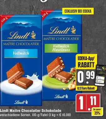 Scheck-in-Center Lindt maître chocolatier schokolade Angebot