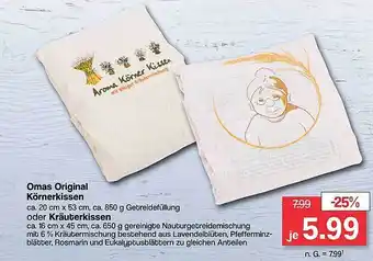 Famila Nord West Omas original körnerkissen oder kräuterkissen Angebot