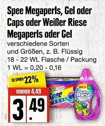 Edeka Frischemarkt Spee megaperls, gel oder caps oder weißer riese megaperls oder gel Angebot