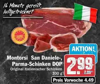 Hit Montorsi San Daniele, Parma Schinken DOP 100 g Angebot