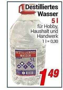 CENTERSHOP Destilliertes wasser 5 l Angebot