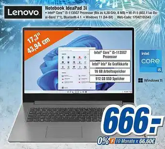 Expert Klein Lenovo notebook ideapad 3i Angebot