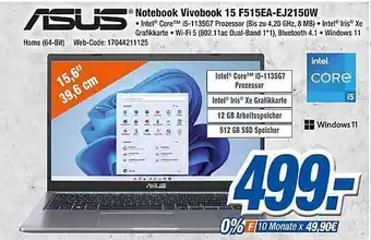 Expert Klein Asus notebook vivobook 15 f515ea-ej2150w Angebot