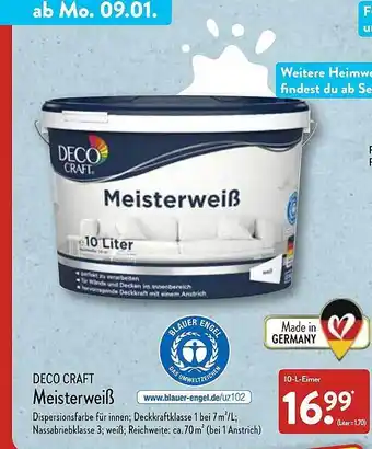 Aldi Nord Deco craft meisterweiß Angebot