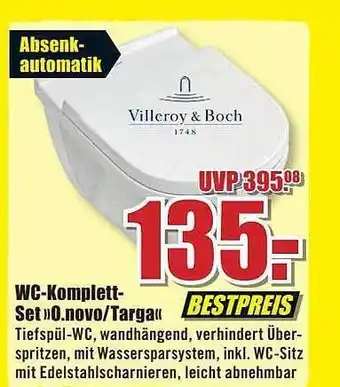 B1 Discount Baumarkt Wc-komplett-set „o.novo oder targa“ Angebot