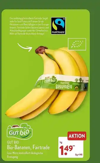 Aldi Nord Gut bio bio-bananen, fairtrade Angebot