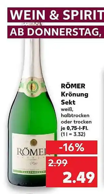 Kaufland Römer krönung sekt Angebot