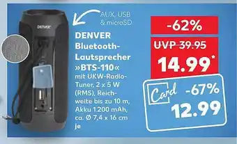 Kaufland Denver bluetooth-lautsprecher „bts-110“ Angebot