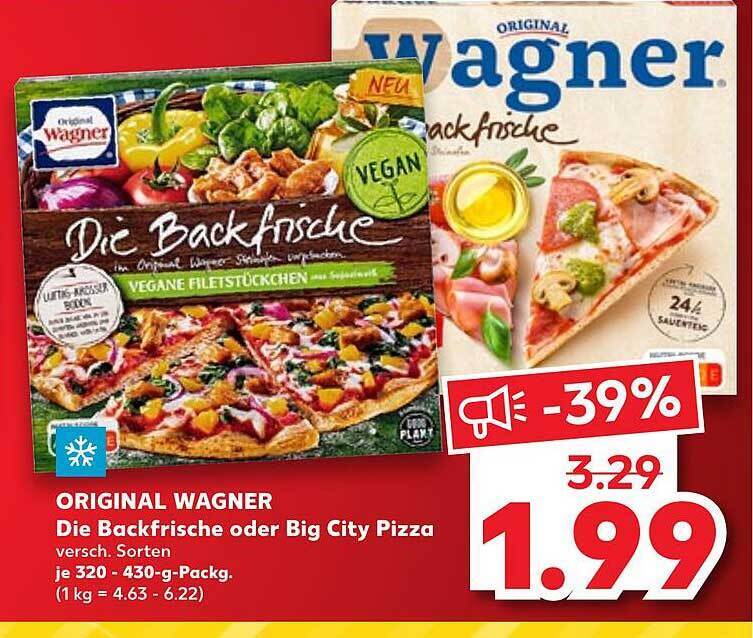 Original wagner die backfrische oder big city pizza Angebot bei Kaufland