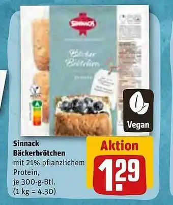 REWE Kaufpark Sinnack bäckerbrötchen Angebot