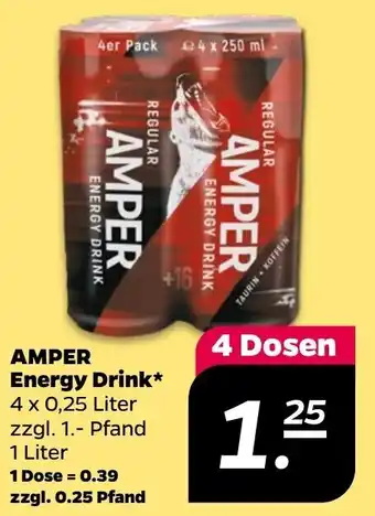 NETTO Amper Energy Drink 4*250 ml Angebot