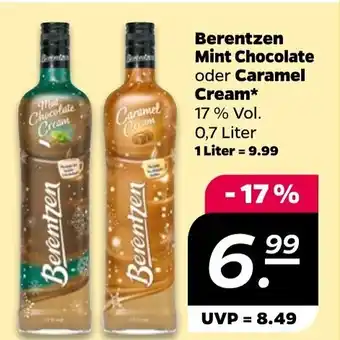 NETTO Berentzen Mint Chocolate o. Caramel Cream 700 ml Angebot