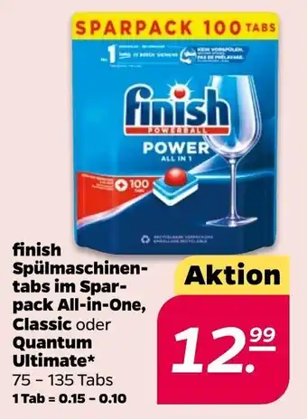 NETTO Finish Spulmaschinentabs im Sparpack All-in-One, Classic o. Quantum Ultimate 75-135 Tabs Angebot