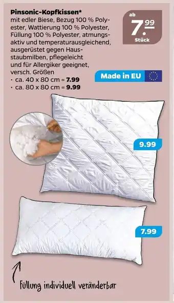 NETTO Pinsonic-Kopfkissen 40*80 cm Angebot