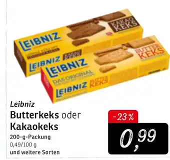 KONSUM Leibniz Butterkeks oder Kakaokeks 200g Angebot