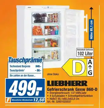 expert Techno Land Liebherr Gefrierschrank Gexw 860 D Angebot