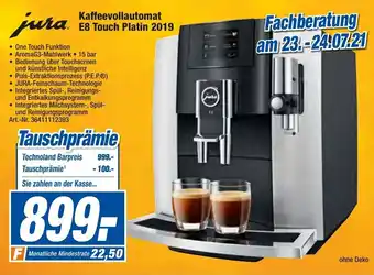 expert Techno Land Jura Kaffeevollautomat E8 Touch Platin 2019 Angebot